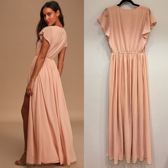Size M - Lulus Lost in the Moment Blush Maxi Dress - Picture 3 of 8